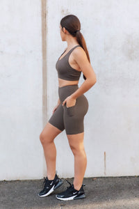 Sammi Support Bike  Short - Hazel Green - perkypeche - Activewear and Eyelash Serum