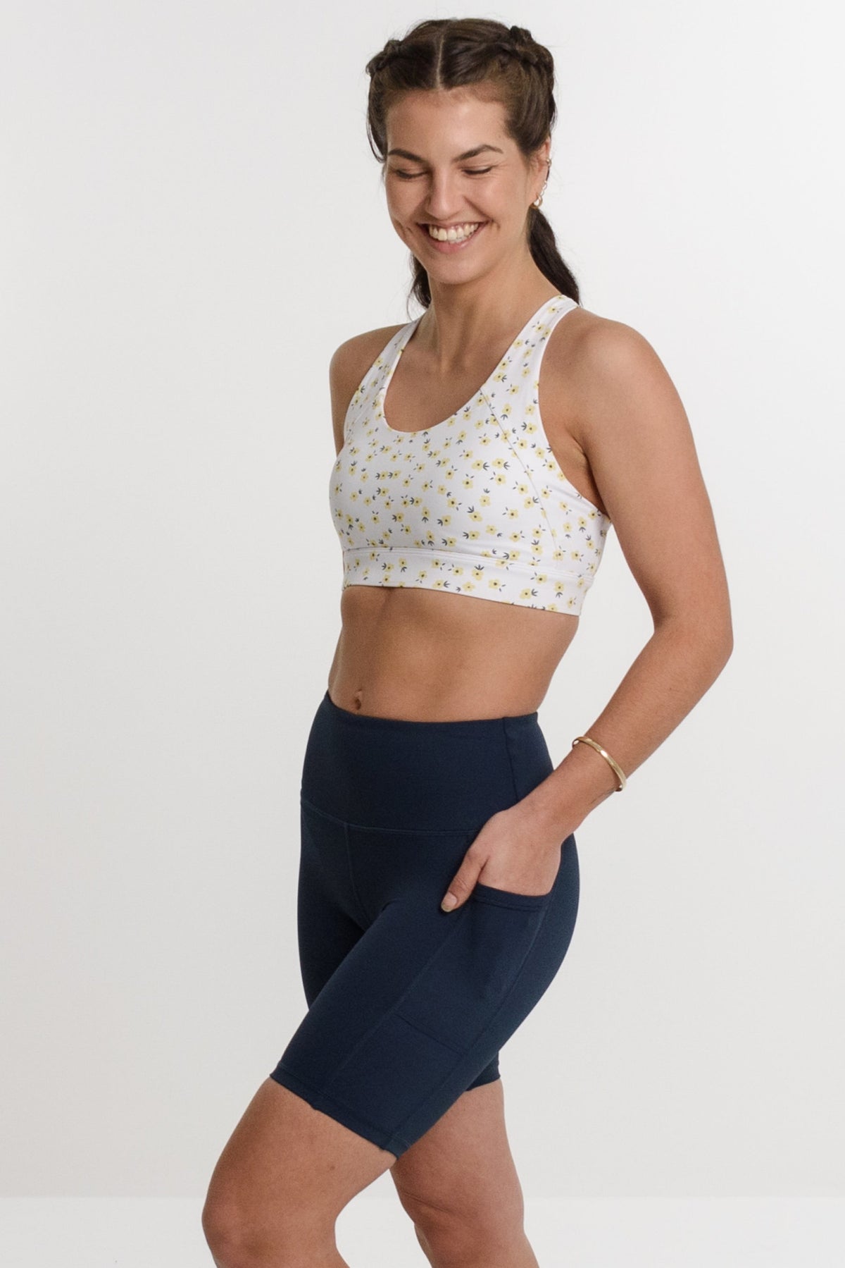 Sammi Support Bike Short in Navy - Perky Peche women's bike shorts NZ