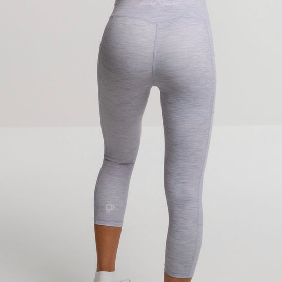 Tilly High-Rise Compression Tight 7/8 in Grey Marle - Perky Peche women's leggings NZ