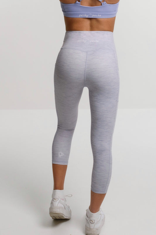 Tilly High-Rise Compression Tight 7/8 in Grey Marle - Perky Peche women's leggings NZ