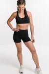 Mackenzie 4 inch Short in Black - Perky Peche women's gym shorts NZ