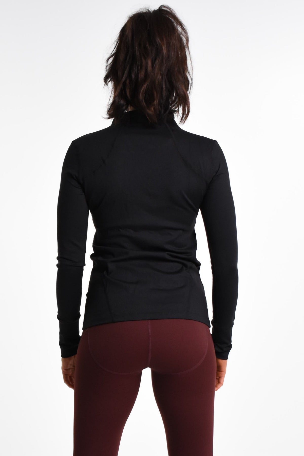 Rosie Slim Fit Zip Through Jacket in Black - Perky Peche women's activewear NZ