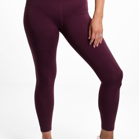 Lola Tight Full Length in Berry Red - Perky Peche women's leggings NZ